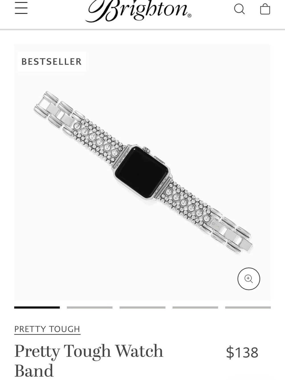 Brighton silver Apple smartwatch band (NO crystals)